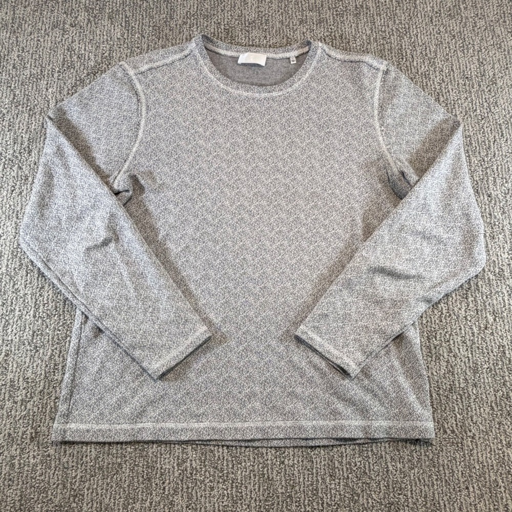 7 For All Mankind Shirt Mens‎ L Grey Long Sleeve Crewneck Textured AM4905N133